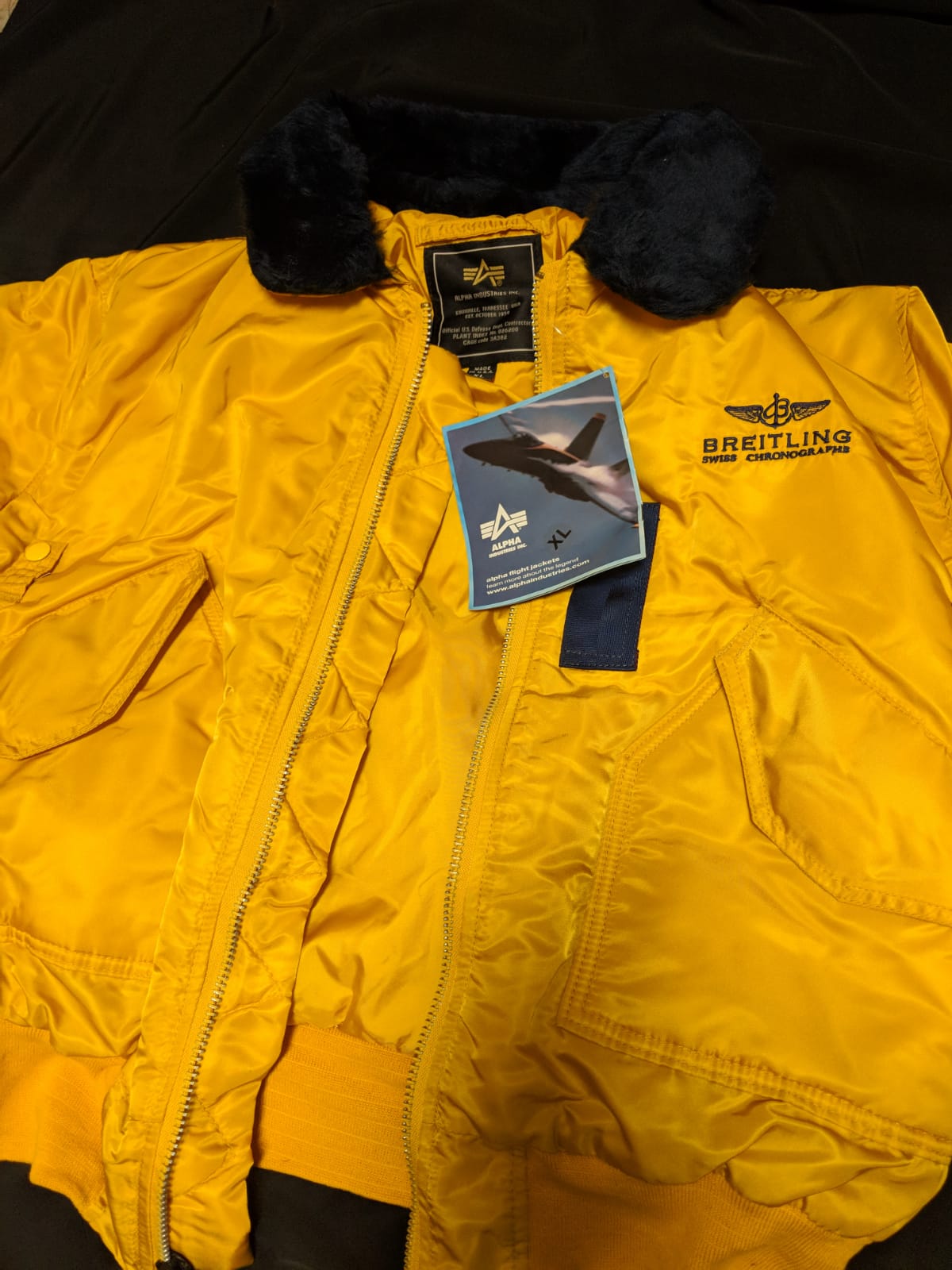Breitling Bomber Jacket - Alpha Industries (Made in USA Breitling Bomber Jacket - Alpha Industries (Made in USA